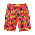 Trippy Palm Tree Pattern Print Cotton Shorts