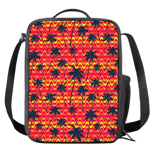 Trippy Palm Tree Pattern Print Crossbody Lunch Bag