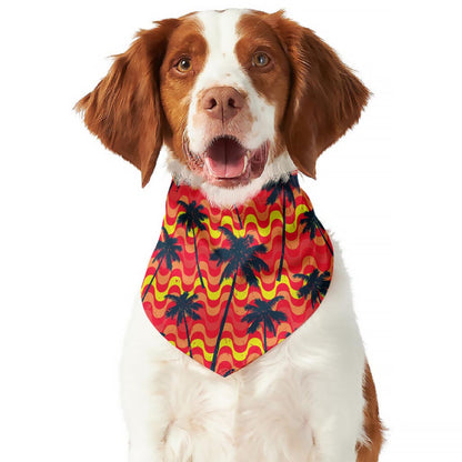 Trippy Palm Tree Pattern Print Dog Bandana