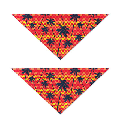 Trippy Palm Tree Pattern Print Dog Bandana