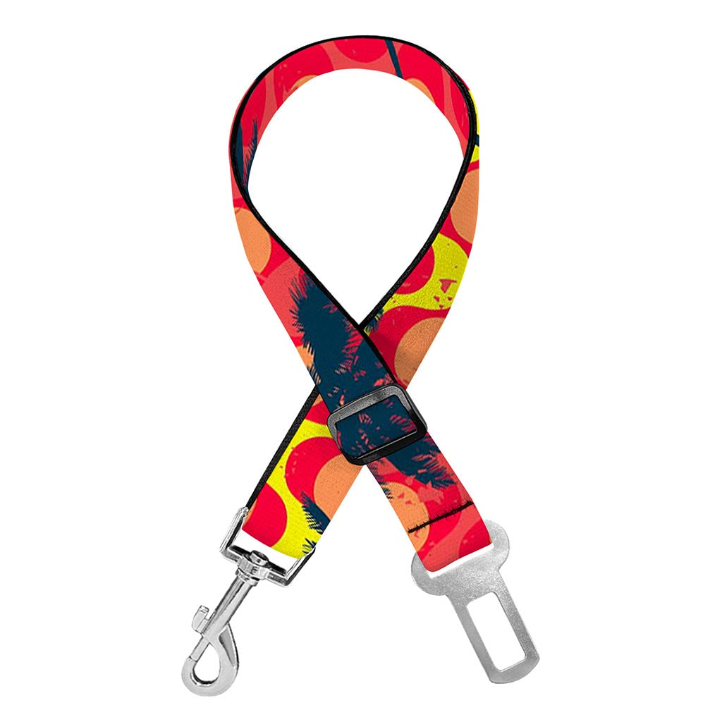 Trippy Palm Tree Pattern Print Dog Seat Belt