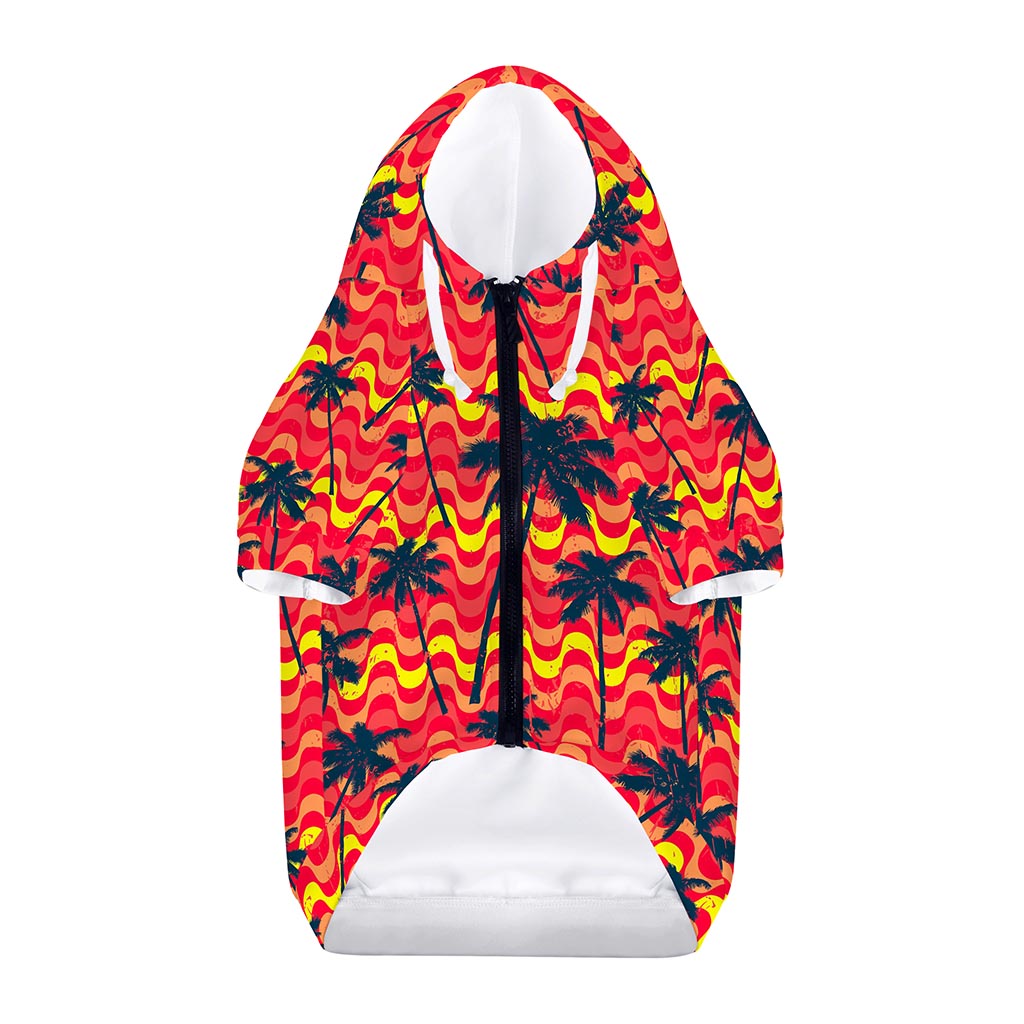 Trippy Palm Tree Pattern Print Dog Zip Up Hoodie