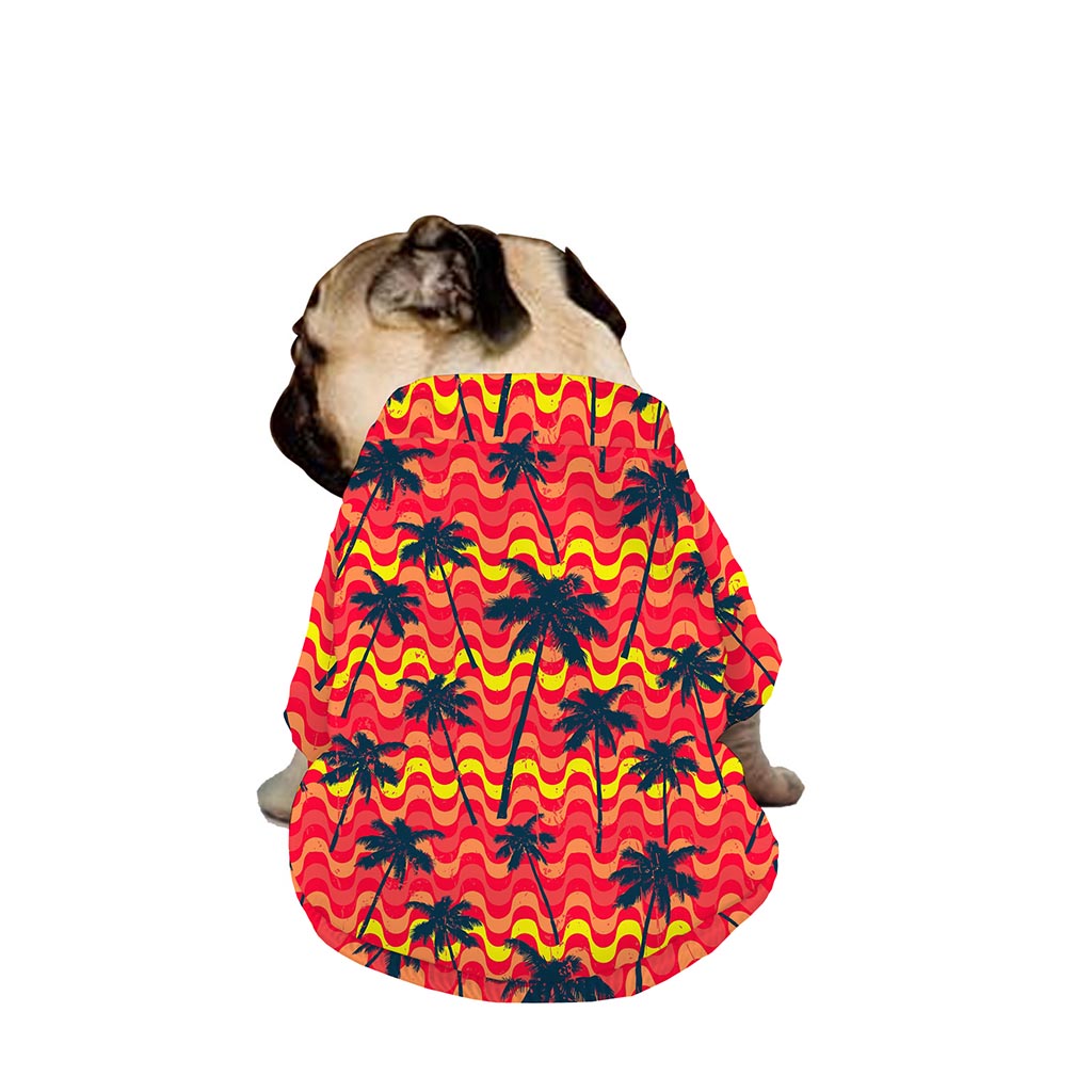Trippy Palm Tree Pattern Print Dog Zip Up Jacket