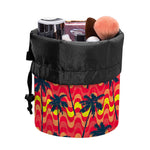 Trippy Palm Tree Pattern Print Drawstring Makeup Bag