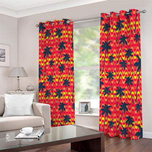 Trippy Palm Tree Pattern Print Extra Wide Grommet Curtains