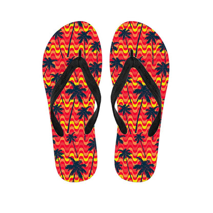 Trippy Palm Tree Pattern Print Flip Flops