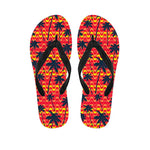 Trippy Palm Tree Pattern Print Flip Flops
