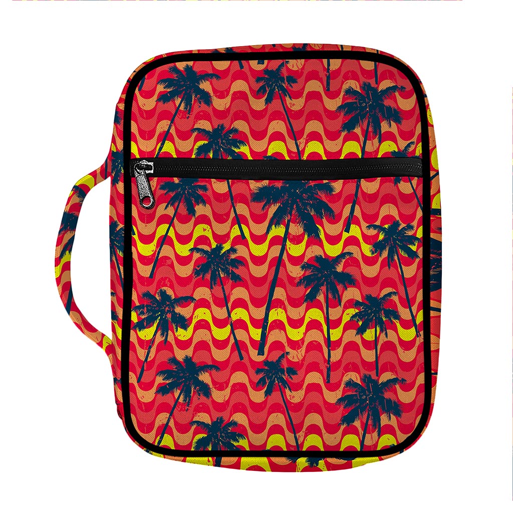 Trippy Palm Tree Pattern Print Front Pocket Bible Bag