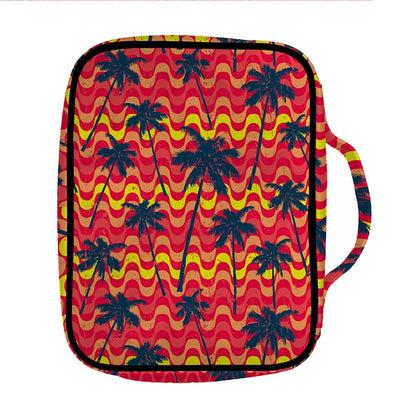 Trippy Palm Tree Pattern Print Front Pocket Bible Bag