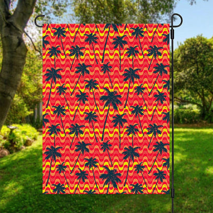 Trippy Palm Tree Pattern Print Garden Flag