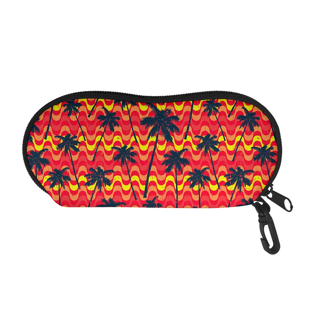 Trippy Palm Tree Pattern Print Glasses Case