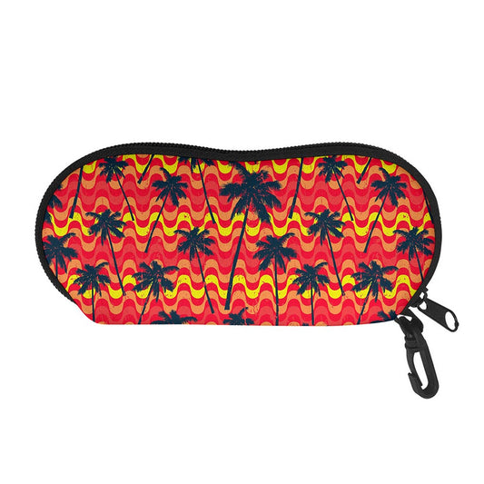 Trippy Palm Tree Pattern Print Glasses Case
