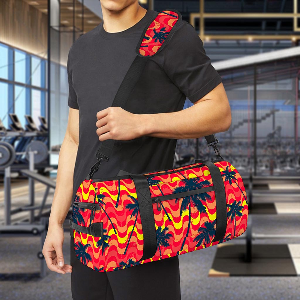 Trippy Palm Tree Pattern Print Gym Bag
