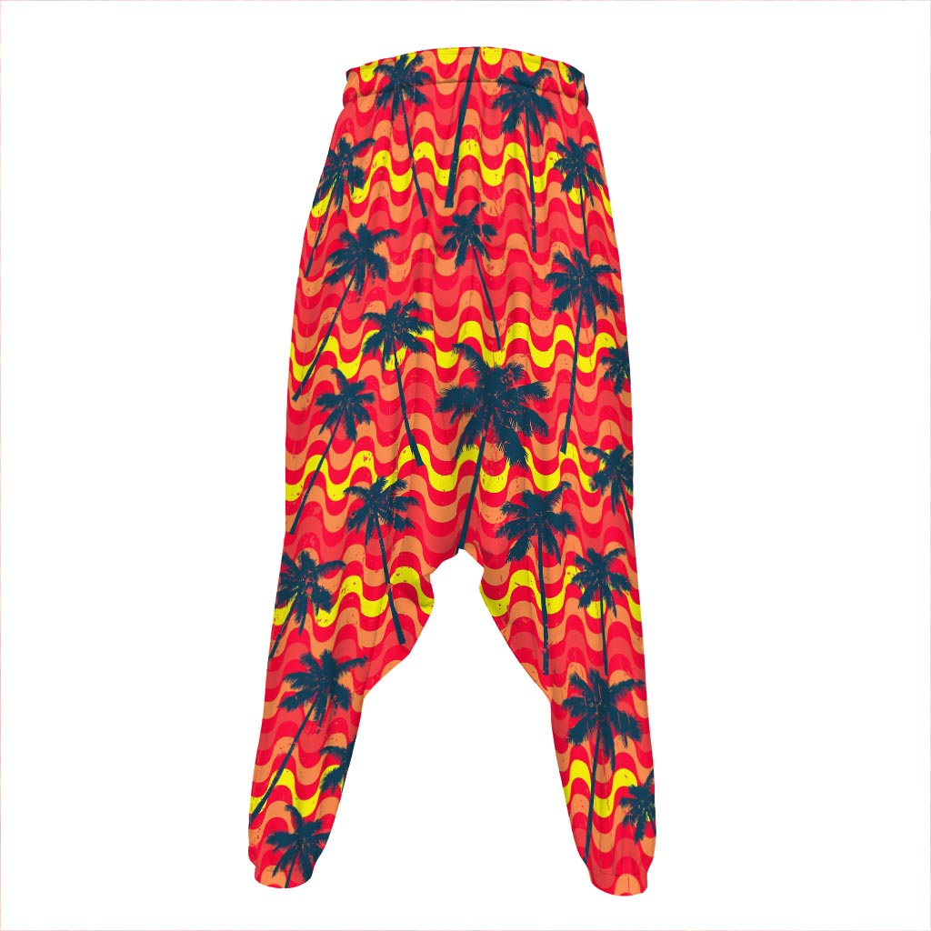 Trippy Palm Tree Pattern Print Hammer Pants
