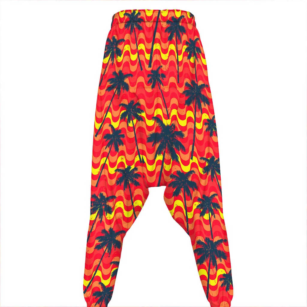 Trippy Palm Tree Pattern Print Hammer Pants