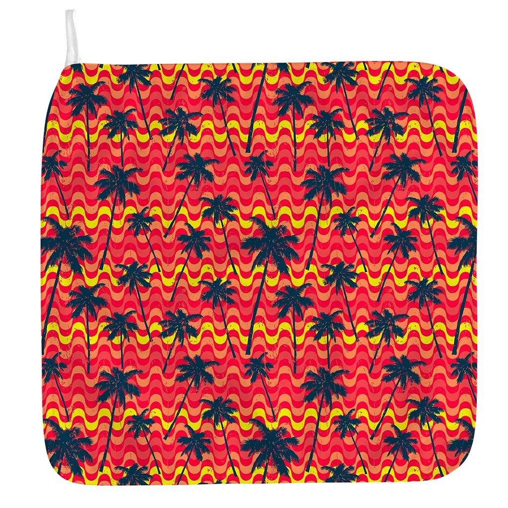 Trippy Palm Tree Pattern Print Hand Towel