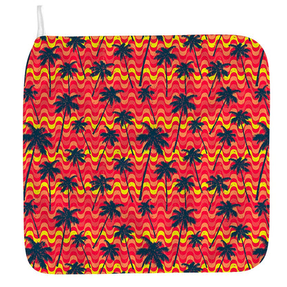 Trippy Palm Tree Pattern Print Hand Towel