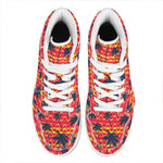 Trippy Palm Tree Pattern Print High Top Leather Sneakers