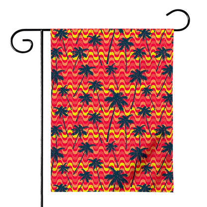 Trippy Palm Tree Pattern Print House Flag