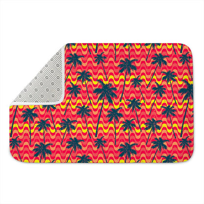 Trippy Palm Tree Pattern Print Indoor Door Mat