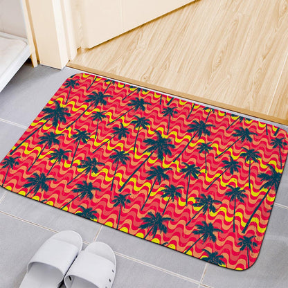 Trippy Palm Tree Pattern Print Indoor Door Mat