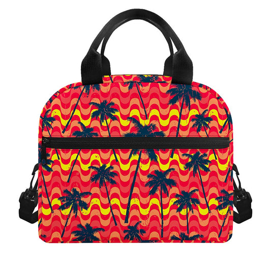 Trippy Palm Tree Pattern Print Insulated Lunch Bag