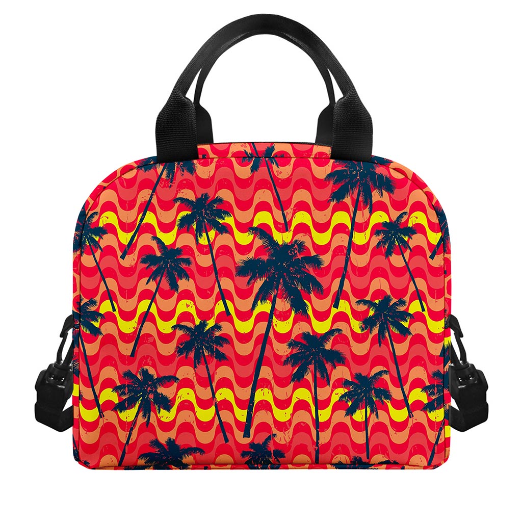 Trippy Palm Tree Pattern Print Insulated Lunch Bag