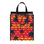 Trippy Palm Tree Pattern Print Insulated Lunch Tote