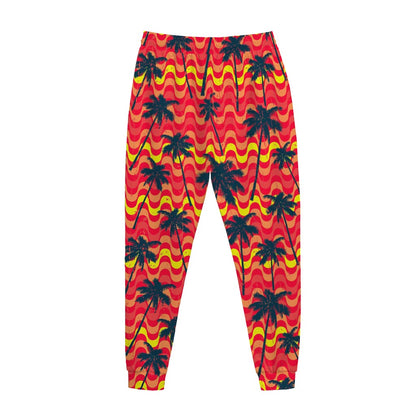 Trippy Palm Tree Pattern Print Jogger Pants