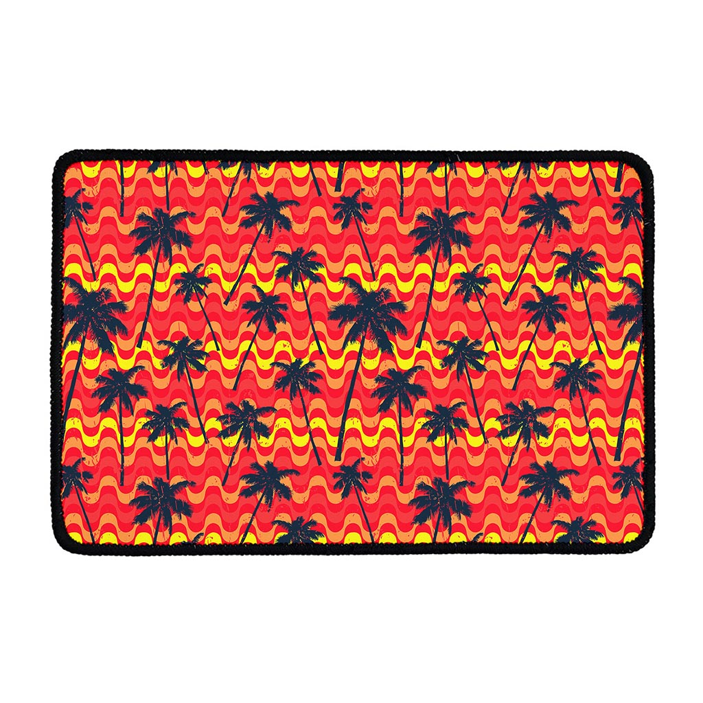 Trippy Palm Tree Pattern Print Kitchen Mat