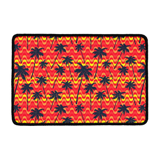Trippy Palm Tree Pattern Print Kitchen Mat