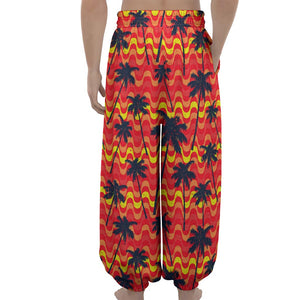 Trippy Palm Tree Pattern Print Lantern Pants