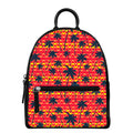 Trippy Palm Tree Pattern Print Leather Backpack