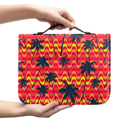 Trippy Palm Tree Pattern Print Leather Bible Cover