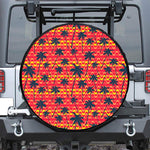 Trippy Palm Tree Pattern Print Leather Spare Tire Cover