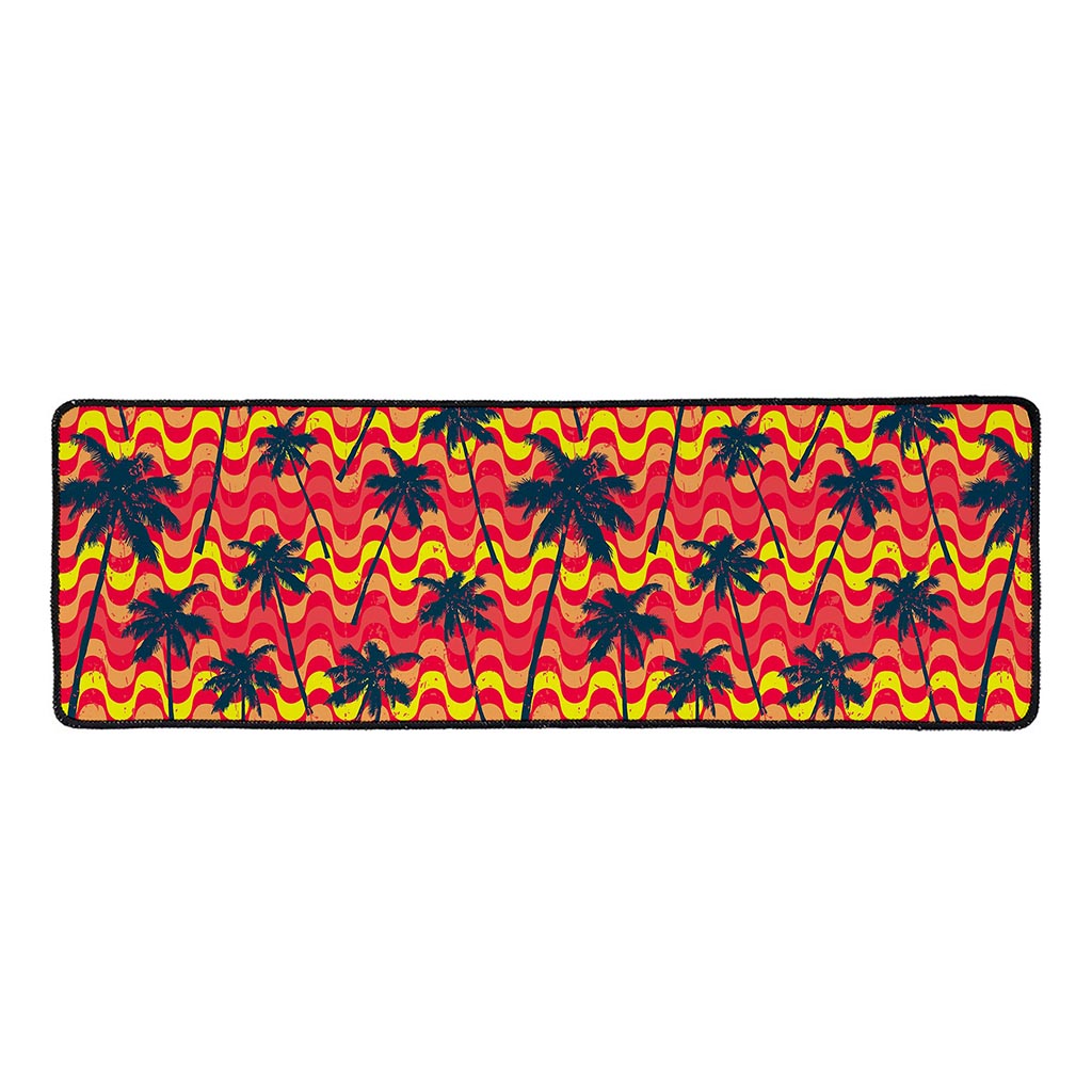 Trippy Palm Tree Pattern Print Long Kitchen Mat