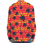 Trippy Palm Tree Pattern Print Long Sleeve Baseball Jersey