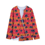 Trippy Palm Tree Pattern Print Long Sleeve Short Coat