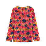 Trippy Palm Tree Pattern Print Long Sleeve Short Coat