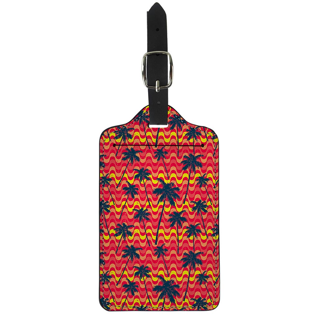Trippy Palm Tree Pattern Print Luggage Tag