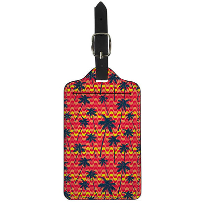 Trippy Palm Tree Pattern Print Luggage Tag