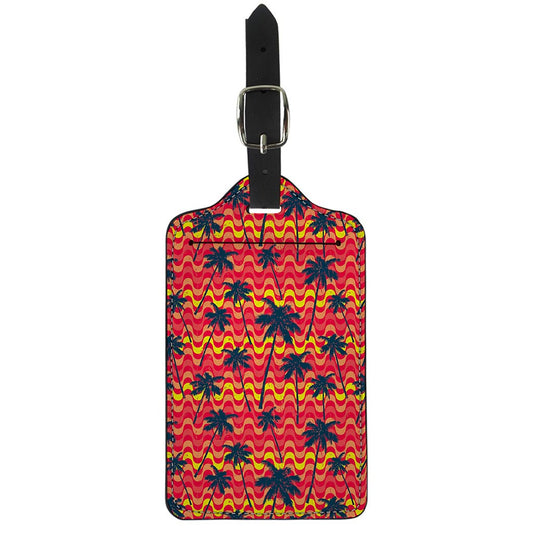 Trippy Palm Tree Pattern Print Luggage Tag