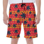 Trippy Palm Tree Pattern Print Men's Beach Shorts