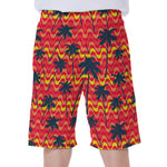 Trippy Palm Tree Pattern Print Men's Beach Shorts