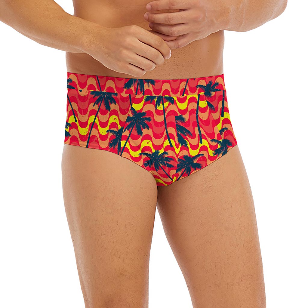 Trippy Palm Tree Pattern Print Men's Briefs