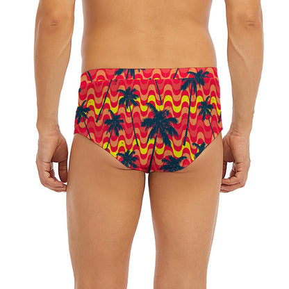 Trippy Palm Tree Pattern Print Men's Briefs