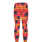 Trippy Palm Tree Pattern Print Men's leggings