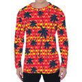 Trippy Palm Tree Pattern Print Men's Long Sleeve T-Shirt
