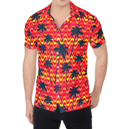 Trippy Palm Tree Pattern Print Men's Shirt