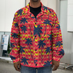 Trippy Palm Tree Pattern Print Men's Shirt Jacket